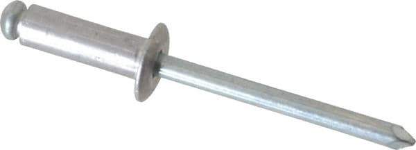 RivetKing - Dome Head Aluminum Peel Blind Rivet - Steel Mandrel, 0.157" to 0.315" Grip, 0.315" Head Diam, 0.165" Max Hole Diam, 0.472 to 0.511" Length Under Head, 5/32" Body Diam - Apex Tool & Supply