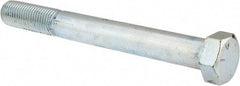 Made in North America - 1-1/4 - 7 UNC, 11" Length Under Head Hex Head Cap Screw - Partially Threaded, Grade 5 Steel, Zinc-Plated Finish, 1-7/8" Hex - Apex Tool & Supply