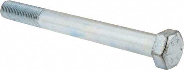 Value Collection - 1-1/4 - 7 UNC, 12" Length Under Head Hex Head Cap Screw - Partially Threaded, Grade 5 Steel, Zinc-Plated Finish, 1-7/8" Hex - Apex Tool & Supply