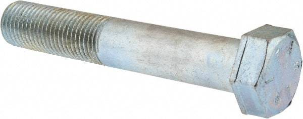 Value Collection - 1-1/2 - 6 UNC, 9" Length Under Head Hex Head Cap Screw - Partially Threaded, Grade 5 Steel, Zinc-Plated Finish, 2-1/4" Hex - Apex Tool & Supply