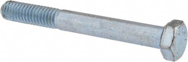 Made in USA - 5/16-18 UNC, 2-3/4" Length Under Head Hex Head Cap Screw - Partially Threaded, Grade 5 Steel, Zinc-Plated Finish, 1/2" Hex - Apex Tool & Supply