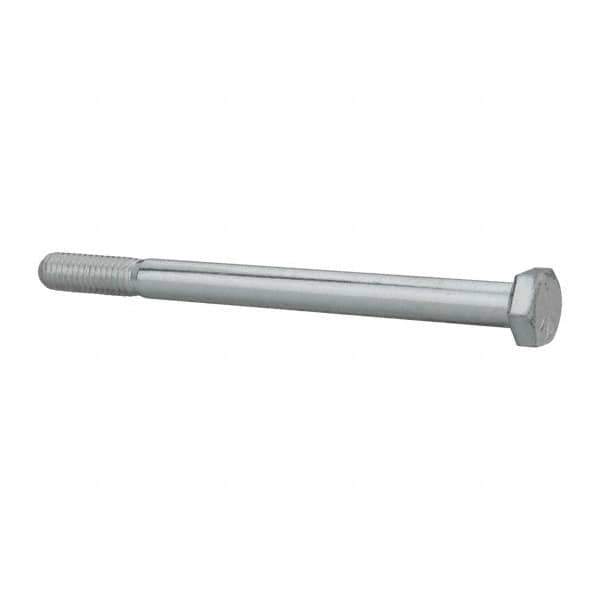Made in North America - 5/16-18 UNC, 4-1/4" Length Under Head Hex Head Cap Screw - Partially Threaded, Grade 5 Steel, Zinc-Plated Finish, 1/2" Hex - Apex Tool & Supply