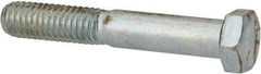 Made in North America - 3/8-16 UNC, 2-3/8" Length Under Head Hex Head Cap Screw - Partially Threaded, Grade 5 Steel, Zinc-Plated Finish, 9/16" Hex - Apex Tool & Supply