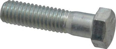 Made in USA - 7/16-14 UNC, 1-3/4" Length Under Head Hex Head Cap Screw - Partially Threaded, Grade 5 Steel, Zinc-Plated Finish, 5/8" Hex - Apex Tool & Supply
