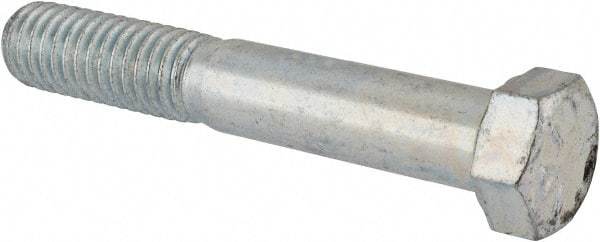 Made in USA - 7/16-14 UNC, 2-3/4" Length Under Head Hex Head Cap Screw - Partially Threaded, Grade 5 Steel, Zinc-Plated Finish, 5/8" Hex - Apex Tool & Supply