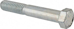 Made in USA - 7/16-14 UNC, 2-3/4" Length Under Head Hex Head Cap Screw - Partially Threaded, Grade 5 Steel, Zinc-Plated Finish, 5/8" Hex - Apex Tool & Supply