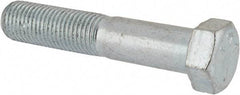 Made in USA - 7/16-20 UNF, 2-1/4" Length Under Head Hex Head Cap Screw - Partially Threaded, Grade 5 Steel, Zinc-Plated Finish, 5/8" Hex - Apex Tool & Supply