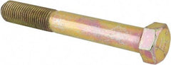 Made in USA - 7/16-20 UNF, 3-1/4" Length Under Head Hex Head Cap Screw - Partially Threaded, Grade 5 Steel, Zinc-Plated Finish, 5/8" Hex - Apex Tool & Supply