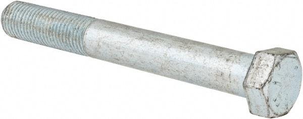 Made in USA - 7/16-20 UNF, 3-1/2" Length Under Head Hex Head Cap Screw - Partially Threaded, Grade 5 Steel, Zinc-Plated Finish, 5/8" Hex - Apex Tool & Supply