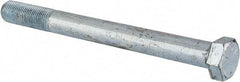 Value Collection - 9/16-18 UNF, 6" Length Under Head Hex Head Cap Screw - Partially Threaded, Grade 5 Steel, Zinc-Plated Finish, 13/16" Hex - Apex Tool & Supply