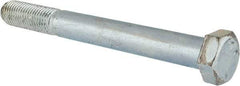 Made in USA - 7/8-9 UNC, 8" Length Under Head Hex Head Cap Screw - Partially Threaded, Grade 5 Steel, Zinc-Plated Finish, 1-5/16" Hex - Apex Tool & Supply