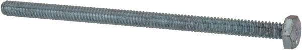 Made in North America - 1/4-20 UNC, 4-1/2" Length Under Head Hex Head Cap Screw - Fully Threaded, Grade 5 Steel, Zinc-Plated Finish, 7/16" Hex - Apex Tool & Supply