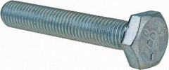 Made in USA - 1/4-28 UNF, 1-1/2" Length Under Head Hex Head Cap Screw - Fully Threaded, Grade 5 Steel, Zinc-Plated Finish, 7/16" Hex - Apex Tool & Supply