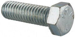 Value Collection - 7/16-14 UNC, 1-3/8" Length Under Head Hex Head Cap Screw - Partially Threaded, Grade 5 Steel, Zinc-Plated Finish, 5/8" Hex - Apex Tool & Supply
