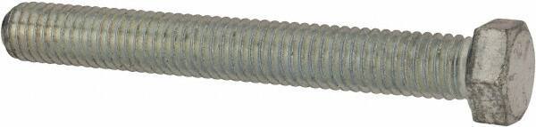 Made in USA - 7/16-14 UNC, 3-1/2" Length Under Head Hex Head Cap Screw - Fully Threaded, Grade 5 Steel, Zinc-Plated Finish, 5/8" Hex - Apex Tool & Supply