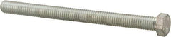 Made in North America - 7/16-14 UNC, 5-1/2" Length Under Head Hex Head Cap Screw - Fully Threaded, Grade 5 Steel, Zinc-Plated Finish, 5/8" Hex - Apex Tool & Supply