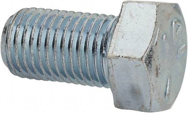 Made in USA - 7/16-20 UNF, 3/4" Length Under Head Hex Head Cap Screw - Fully Threaded, Grade 5 Steel, Zinc-Plated Finish, 5/8" Hex - Apex Tool & Supply