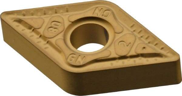 Iscar - DNMG432 GN Grade IC9250 Carbide Turning Insert - TiCN/Al2O3/TiN Finish, 55° Diamond, 1/2" Inscr Circle, 3/16" Thick, 1/32" Corner Radius - Apex Tool & Supply