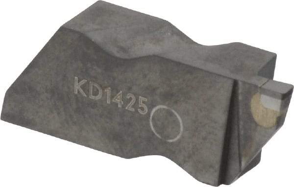 Kennametal - 3062NG EST Grade KD1425, 1.58mm Cutting Width Diamond Tipped Grooving Insert - 2.39mm Max Depth of Cut, Left Hand, 0.19mm Corner Radius, Uncoated - Apex Tool & Supply