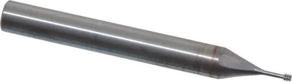 Vargus - #2-56, #3-56 Thread, 1/4" Shank Diam, Bright Coating, Solid Carbide Straight Flute Thread Mill - 3 Flutes, 2.244" OAL, #2 Min Noml Diameter - Apex Tool & Supply
