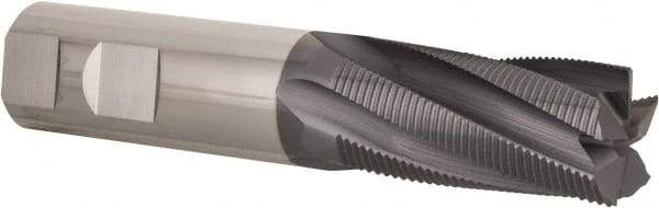 Niagara Cutter - 1" Diam, Fine Pitch, 2" LOC, 5 Flute Solid Carbide Corner Chamfer Roughing End Mill - AlTiN Finish, 5" OAL, 1" Shank Diam, Single End, Centercutting, 20° Helix - Apex Tool & Supply