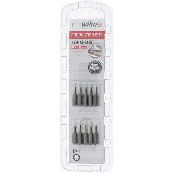 Wiha - 1/4" Drive IP4 Torx Plus Screwdriver Bit - 1" OAL, Insert Bit - Apex Tool & Supply