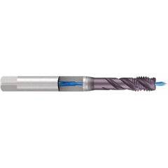 Emuge - 3/8-16 UNC, 3 Flute, TiCN Finish Cobalt Medium Spiral Flute Tap - Apex Tool & Supply