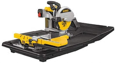 DeWALT - 10" Blade Diam, Tile Saw - 4,200 RPM, 34" Table Depth x 26" Table Width, 120 Volts, 15 Amps - Apex Tool & Supply