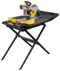 DeWALT - 10" Blade Diam, Tile Saw - 4,200 RPM, 34" Table Depth x 26" Table Width, 120 Volts, 15 Amps - Apex Tool & Supply