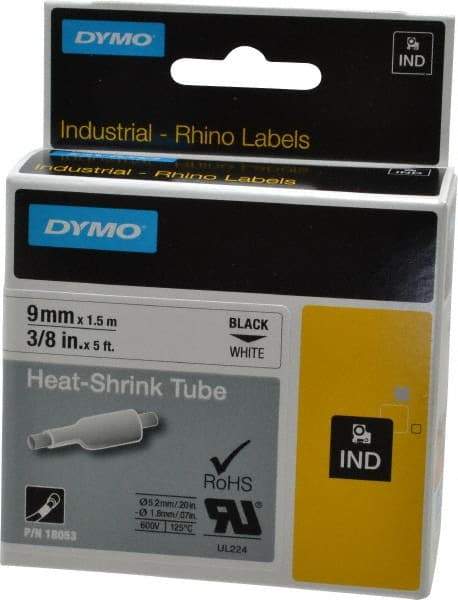 Dymo - 60" Long, White Heat Shrinkable Polyolefin Heat Shrink Tubing - For RhinoPRO 3000 - Apex Tool & Supply