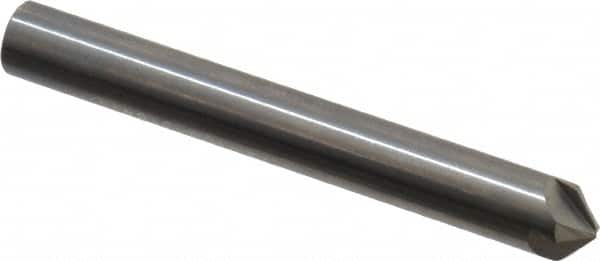 Hertel - 1/4" Head Diam, 1/4" Shank Diam, 4 Flute 100° Solid Carbide Countersink - Apex Tool & Supply