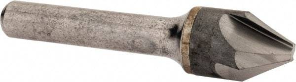 Hertel - 5/8" Head Diam, 3/8" Shank Diam, 4 Flute 60° Solid Carbide Countersink - 2-3/8" OAL, Straight Shank - Apex Tool & Supply