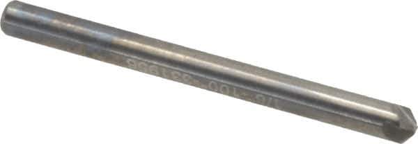 Hertel - 1/8" Head Diam, 1/8" Shank Diam, 4 Flute 100° Solid Carbide Countersink - 1-1/2" OAL, Straight Shank - Apex Tool & Supply