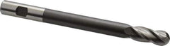 Hertel - 5/8" Diam, 1-1/2" LOC, 4 Flute High Speed Steel Ball End Mill - Uncoated, Single End, 7-1/8" OAL, 5/8" Shank Diam - Apex Tool & Supply