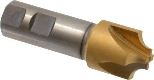 Hertel - 5/16" Radius, 1-1/8" Mill Diam, 4 Flute Cobalt Corner Rounding End Mill - Single End, TiN Finish, 3-1/2" OAL, 7/8" Shank Diam - Apex Tool & Supply