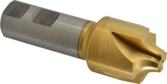 Hertel - 3/8" Radius, 1-1/4" Mill Diam, 4 Flute Cobalt Corner Rounding End Mill - Single End, TiN Finish, 3-3/4" OAL, 7/8" Shank Diam - Apex Tool & Supply