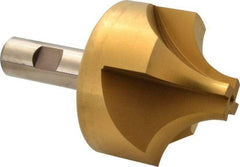 Hertel - 1" Radius, 2-3/4" Mill Diam, 4 Flute High Speed Steel Corner Rounding End Mill - Single End, TiN Finish, 4-1/2" OAL, 3/4" Shank Diam - Apex Tool & Supply