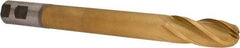 Hertel - 1" Diam, 2-1/2" LOC, 4 Flute High Speed Steel Ball End Mill - TiN Finish, Single End, 10-1/4" OAL, 1" Shank Diam - Apex Tool & Supply