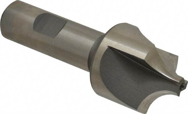 Hertel - 1/2" Radius, 1-3/8" Mill Diam, 3 Flute High Speed Steel Corner Rounding End Mill - Single End, Uncoated, 3-3/4" OAL, 3/4" Shank Diam - Apex Tool & Supply
