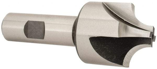 Hertel - 1/2" Radius, 1-1/2" Mill Diam, 4 Flute High Speed Steel Corner Rounding End Mill - Single End, Uncoated, 3-7/8" OAL, 3/4" Shank Diam - Apex Tool & Supply