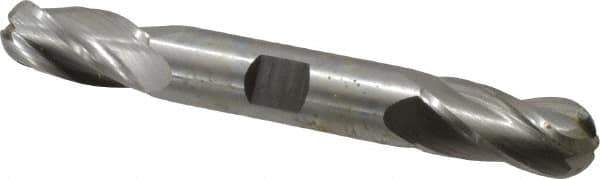 Hertel - 5/8" Diam, 1-3/8" LOC, 4 Flute High Speed Steel Ball End Mill - Uncoated, Double End, 5" OAL, 5/8" Shank Diam - Apex Tool & Supply