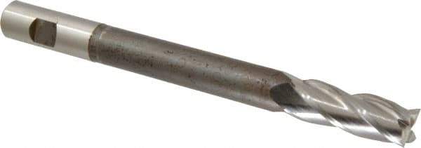Hertel - 3/4", 2" LOC, 3/4" Shank Diam, 8-1/4" OAL, 4 Flute, High Speed Steel Square End Mill - Single End, Uncoated, Centercutting, Right Hand Cut - Apex Tool & Supply