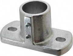 Hollaender - 1-1/2" Pipe, Base Flange, Aluminum Alloy Flange Pipe Rail Fitting - Bright Finish - Apex Tool & Supply