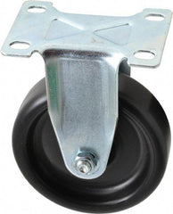 Shepherd - 4" Diam x 1-1/4" Wide x 5-1/4" OAH Top Plate Mount Rigid Caster - Polyolefin, 275 Lb Capacity, Plain Bearing, 2-5/8 x 3-3/4" Plate - Apex Tool & Supply