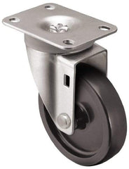 Shepherd - 5" Diam x 1-1/4" Wide x 6-1/4" OAH Top Plate Mount Swivel Caster - Polyolefin, 300 Lb Capacity, Plain Bearing, 2-5/8 x 3-3/4" Plate - Apex Tool & Supply