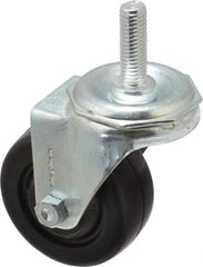 Shepherd - 3" Diam x 1-1/4" Wide x 4-1/8" OAH Stem Mount Swivel Caster - Hard Rubber, 150 Lb Capacity, Nylon Bearing, 1/2-13 x 1-1/2" Threaded Stem - Apex Tool & Supply