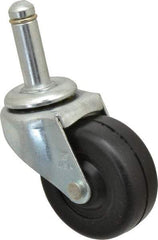 Shepherd - 2" Diam x 13/16" Wide x 2-5/8" OAH Stem Mount Swivel Caster - Soft Rubber, 80 Lb Capacity, Nylon Bearing, 7/16 x 1-7/16" Friction Stem - Apex Tool & Supply