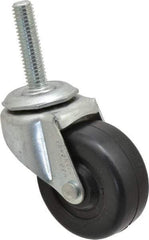 Shepherd - 2" Diam x 13/16" Wide x 2-5/8" OAH Stem Mount Swivel Caster - Soft Rubber, 80 Lb Capacity, Nylon Bearing, 3/8-16 x 1-1/2" Threaded Stem - Apex Tool & Supply