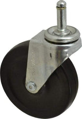 Shepherd - 4" Diam x 15/16" Wide x 4-3/4" OAH Stem Mount Swivel Caster - Soft Rubber, 125 Lb Capacity, Nylon Bearing, 7/16 x 1-7/16" Friction Stem - Apex Tool & Supply