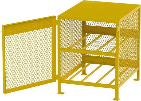 Jamco - 2 Shelf Gas Cylinder Storage Cabinet - Steel, 33" Wide x 38" Deep x 37" High, Safety Yellow - Apex Tool & Supply